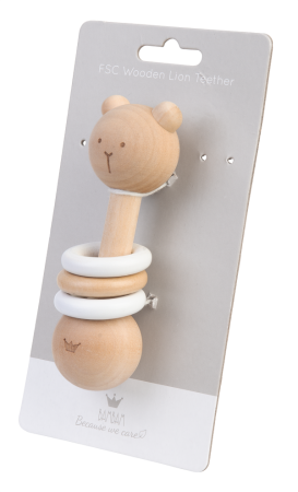 Rassel Bär aus Holz 12 cm